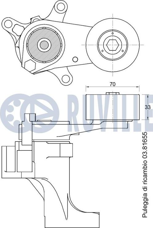 Ruville 542772 - Паразитний / провідний ролик, поліклиновий ремінь autocars.com.ua