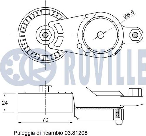 Ruville 542774 - Паразитний / провідний ролик, поліклиновий ремінь autocars.com.ua