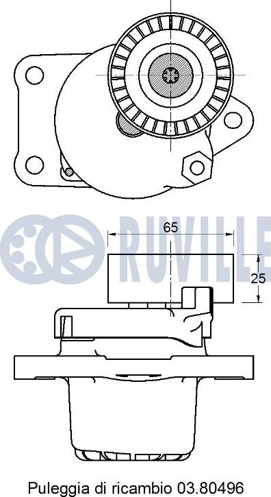 Ruville 542786 - Паразитний / провідний ролик, поліклиновий ремінь autocars.com.ua