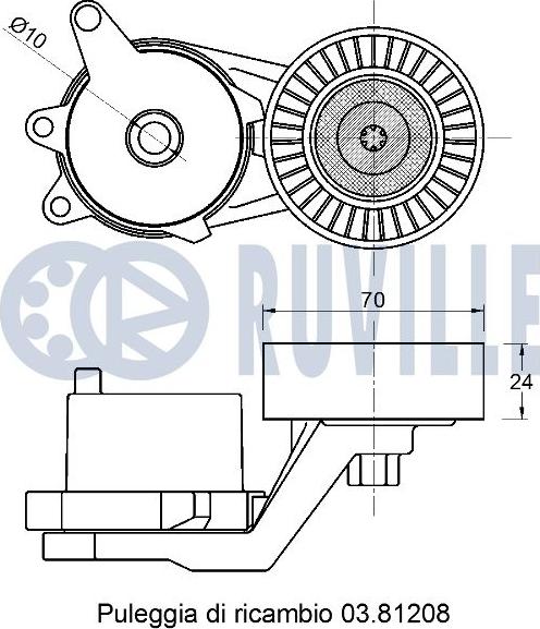 Ruville 542792 - Направляющий ролик, поликлиновый ремень avtokuzovplus.com.ua