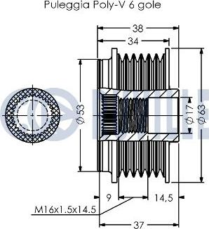 Ruville 542795 - Шкив генератора, муфта avtokuzovplus.com.ua