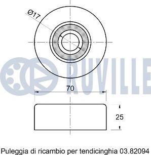 Ruville 542797 - Паразитний / Провідний ролик, зубчастий ремінь autocars.com.ua