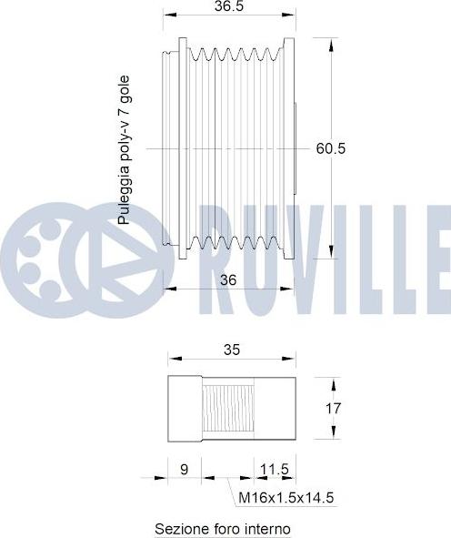 Ruville 542800 - Ремінний шків, генератор autocars.com.ua