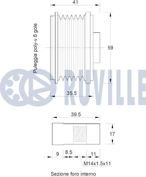 Ruville 542807 - Шкив генератора, муфта avtokuzovplus.com.ua