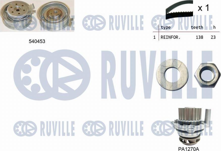 Ruville 5500131 - Водяной насос + комплект зубчатого ремня avtokuzovplus.com.ua