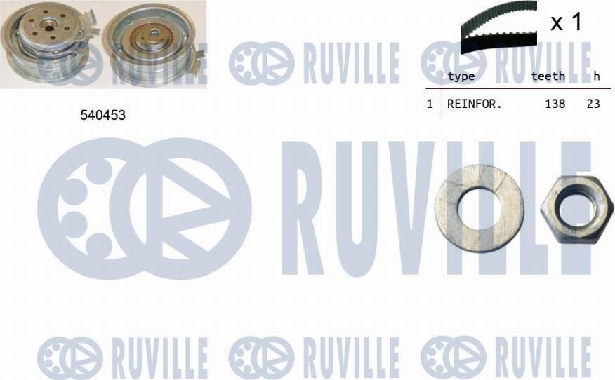 Ruville 550013 - Комплект ременя ГРМ autocars.com.ua