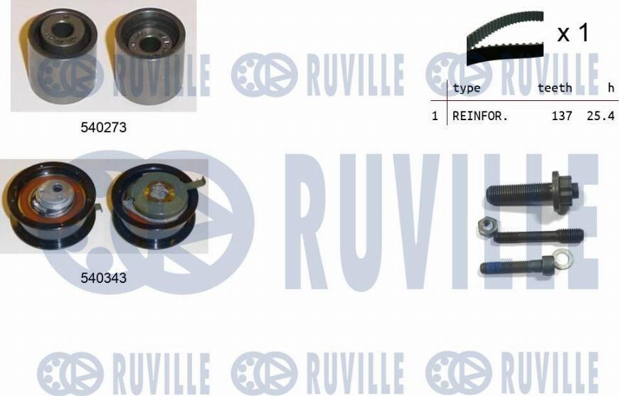 Ruville 550017 - Комплект ремня ГРМ autodnr.net