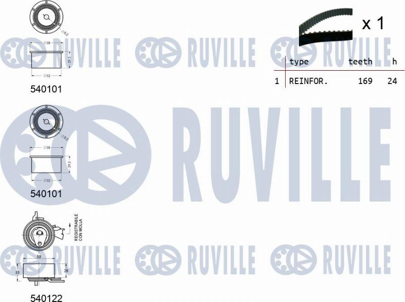 Ruville 550022 - Комплект ремня ГРМ autodnr.net