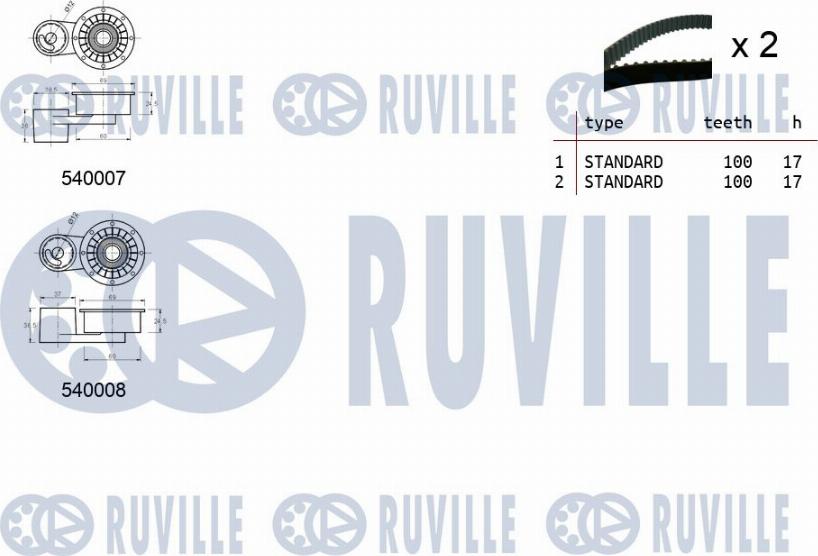 Ruville 550027 - Комплект ремня ГРМ avtokuzovplus.com.ua