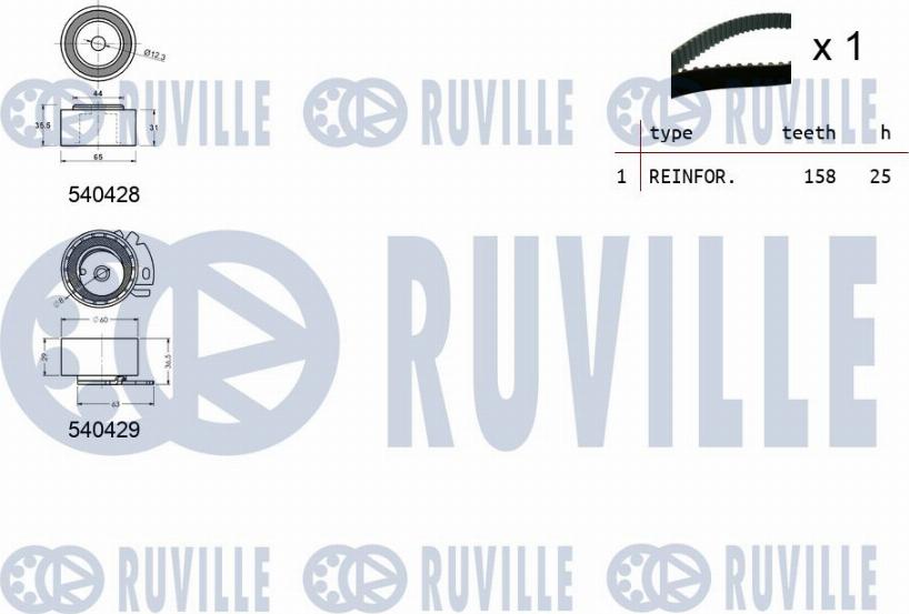 Ruville 550031 - Комплект ремня ГРМ avtokuzovplus.com.ua