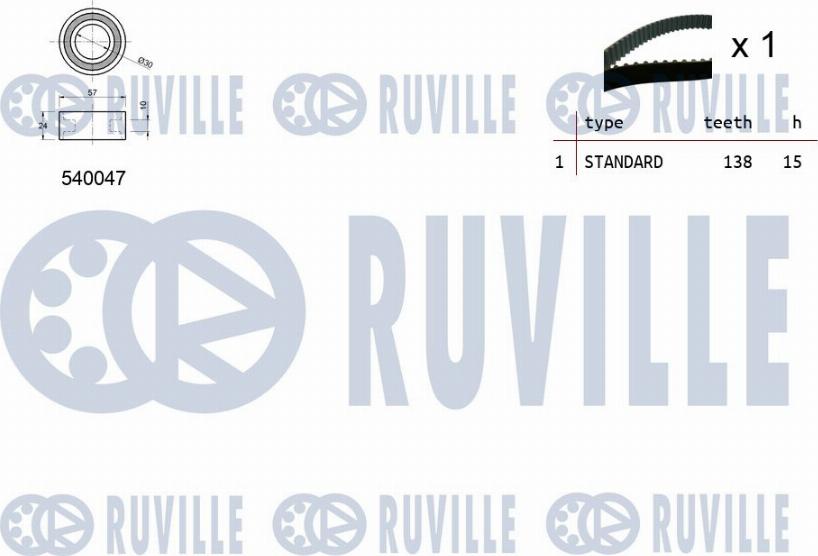 Ruville 550033 - Комплект ремня ГРМ avtokuzovplus.com.ua