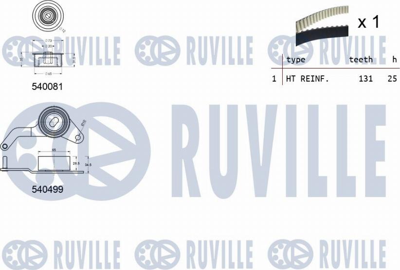 Ruville 550037 - Комплект ремня ГРМ autodnr.net