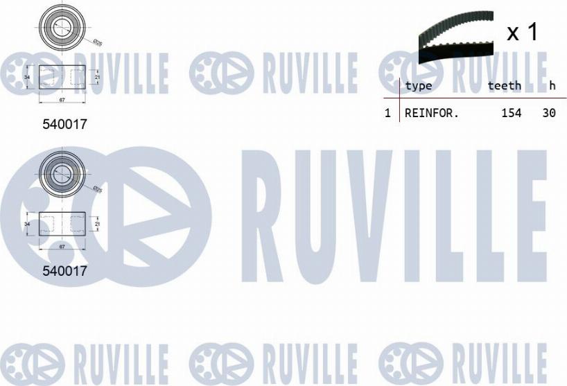 Ruville 550043 - Комплект ремня ГРМ avtokuzovplus.com.ua