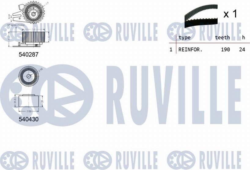 Ruville 550045 - Комплект ременя ГРМ autocars.com.ua