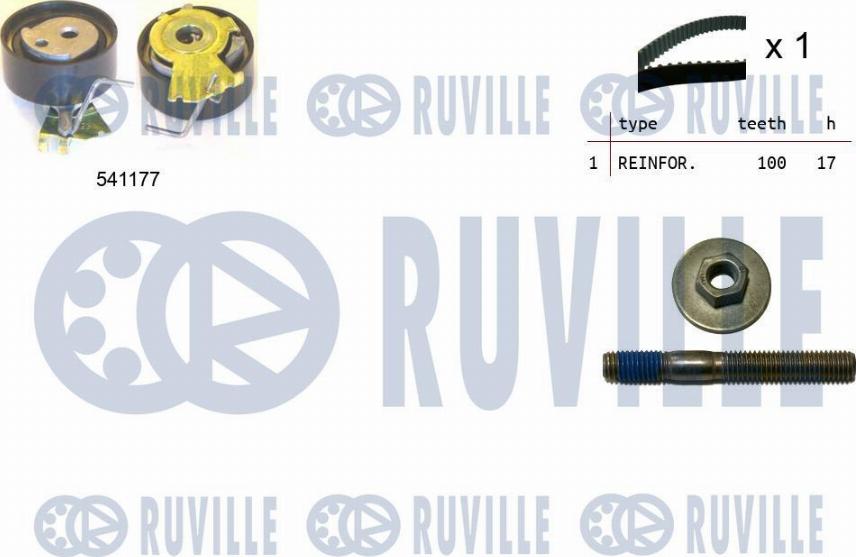 Ruville 550050 - Комплект ременя ГРМ autocars.com.ua