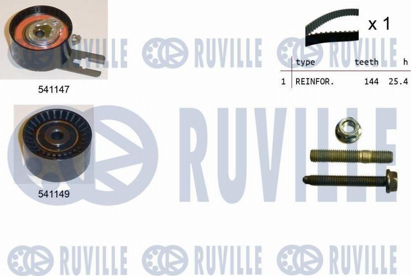 Ruville 550052 - Комплект ременя ГРМ autocars.com.ua