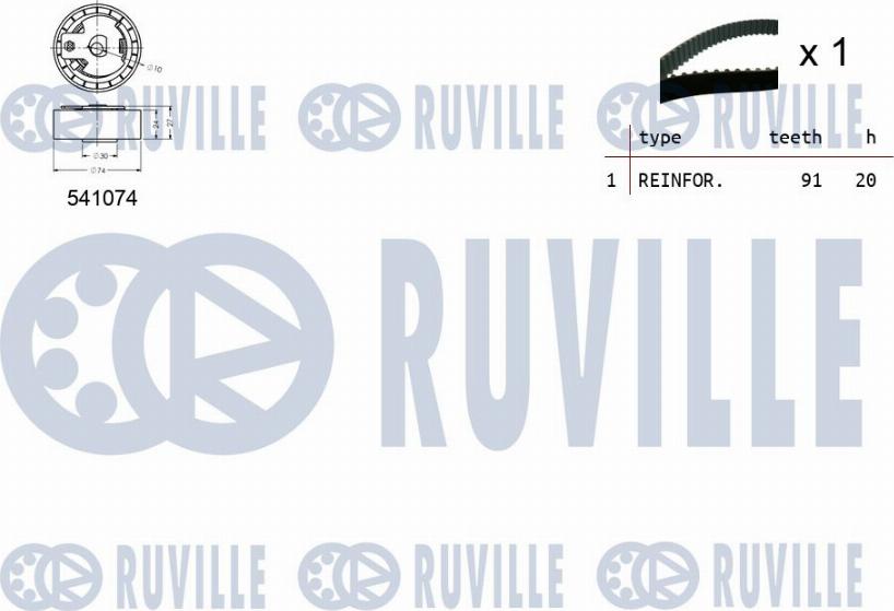 Ruville 550054 - Комплект ремня ГРМ autodnr.net