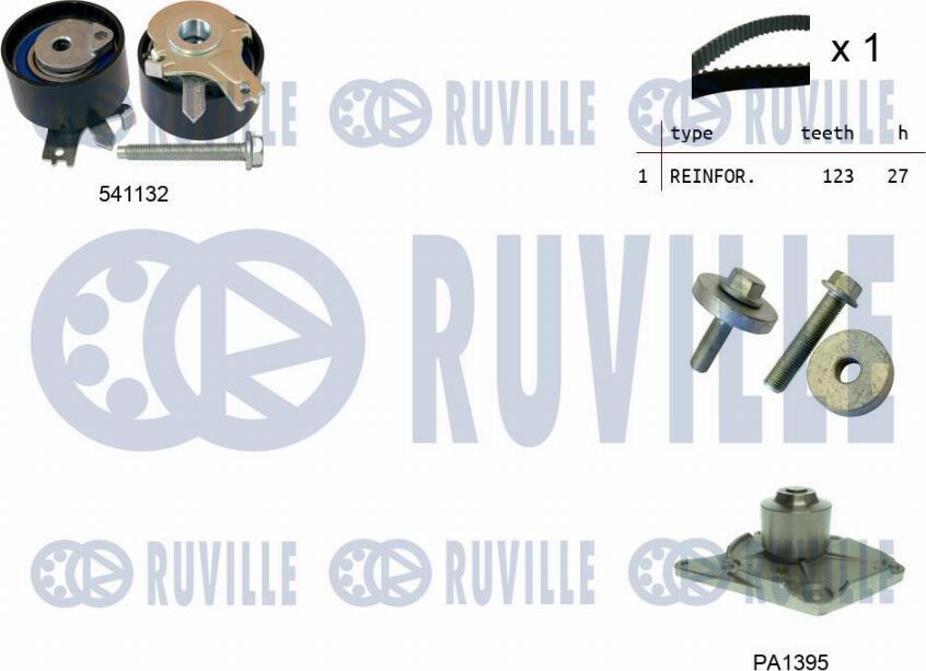 Ruville 5500552 - Водяной насос + комплект зубчатого ремня avtokuzovplus.com.ua