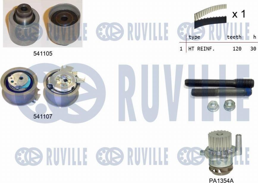 Ruville 5500612 - Водяной насос + комплект зубчатого ремня autodnr.net