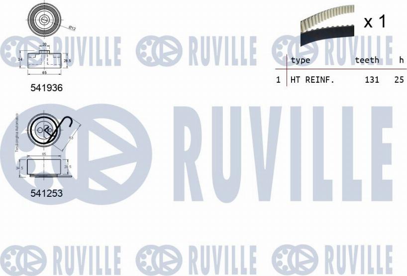 Ruville 550063 - Комплект ременя ГРМ autocars.com.ua