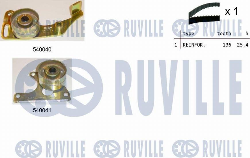 Ruville 550066 - Комплект ременя ГРМ autocars.com.ua