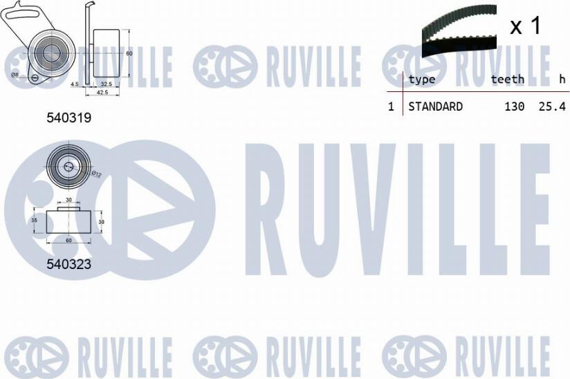 Ruville 550068 - Комплект ремня ГРМ avtokuzovplus.com.ua