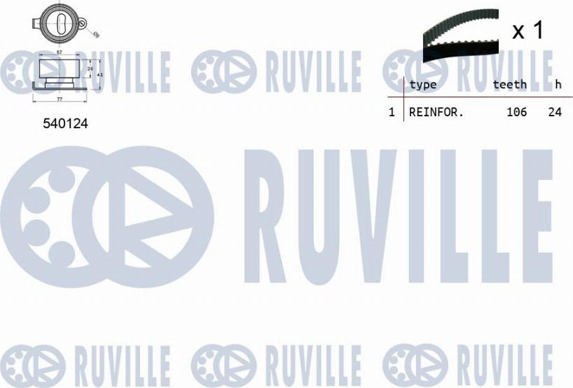 Ruville 550077 - Комплект ремня ГРМ avtokuzovplus.com.ua