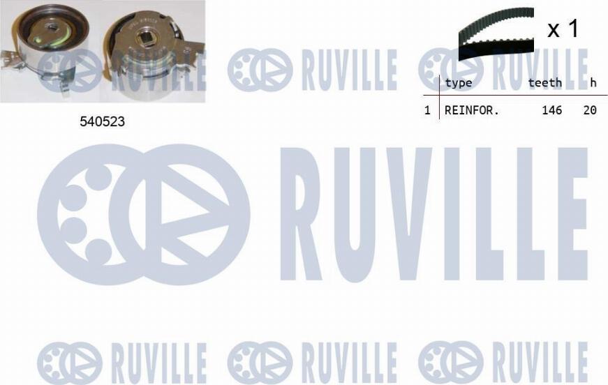 Ruville 550088 - Комплект ременя ГРМ autocars.com.ua