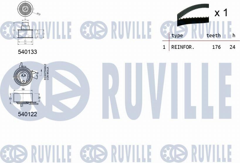 Ruville 550089 - Комплект ремня ГРМ avtokuzovplus.com.ua