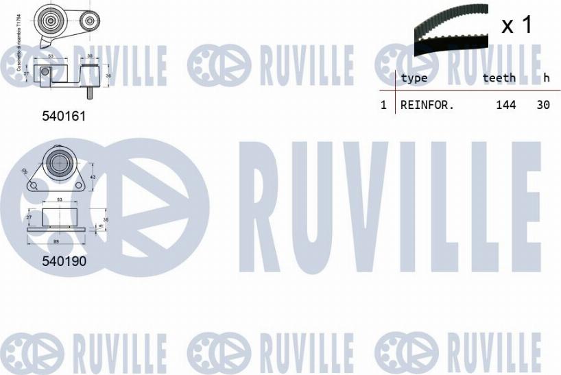 Ruville 550091 - Комплект ремня ГРМ avtokuzovplus.com.ua