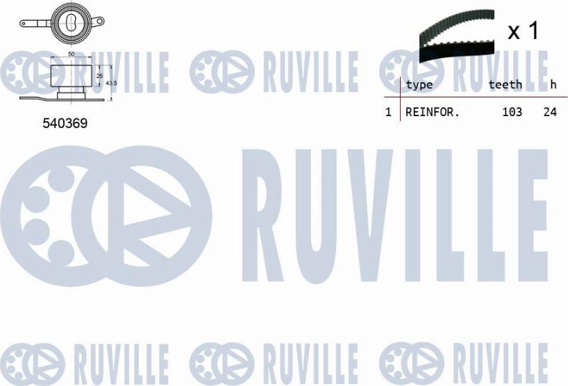 Ruville 550092 - Комплект ремня ГРМ avtokuzovplus.com.ua