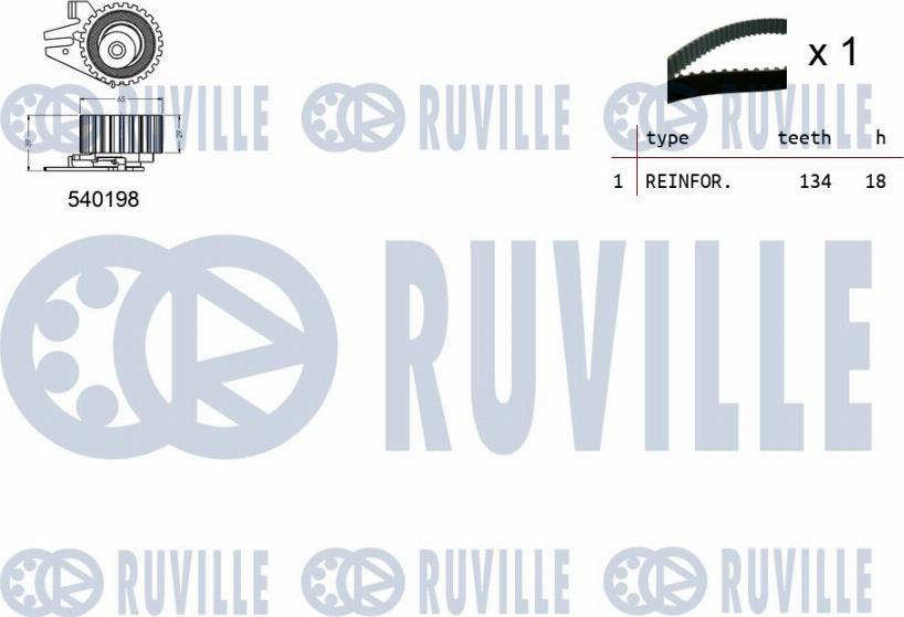 Ruville 550098 - Комплект ременя ГРМ autocars.com.ua