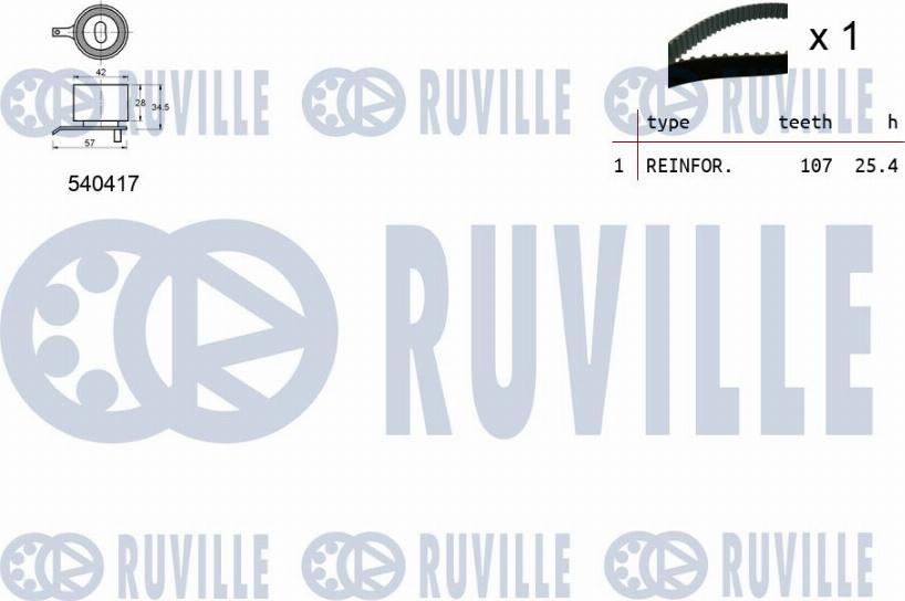 Ruville 550099 - Комплект ремня ГРМ avtokuzovplus.com.ua