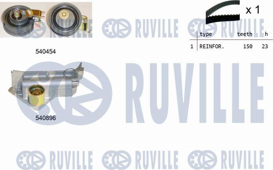 Ruville 550104 - Комплект ременя ГРМ autocars.com.ua