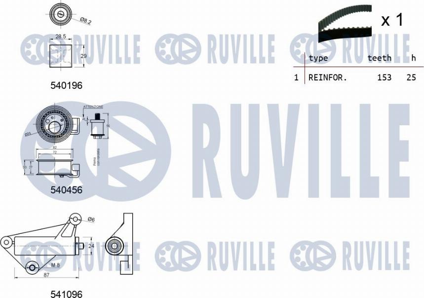 Ruville 550106 - Комплект ременя ГРМ autocars.com.ua