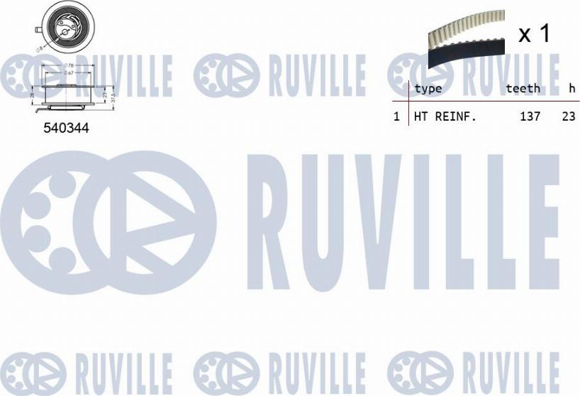 Ruville 550115 - Комплект ремня ГРМ avtokuzovplus.com.ua