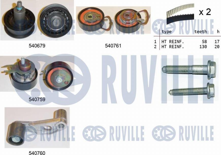 Ruville 550116 - Комплект ремня ГРМ autodnr.net