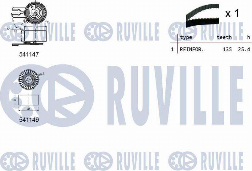 Ruville 550121 - Комплект ремня ГРМ autodnr.net