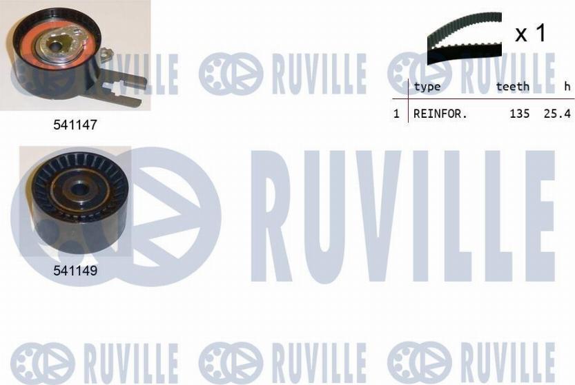Ruville 550121 - Комплект ремня ГРМ autodnr.net