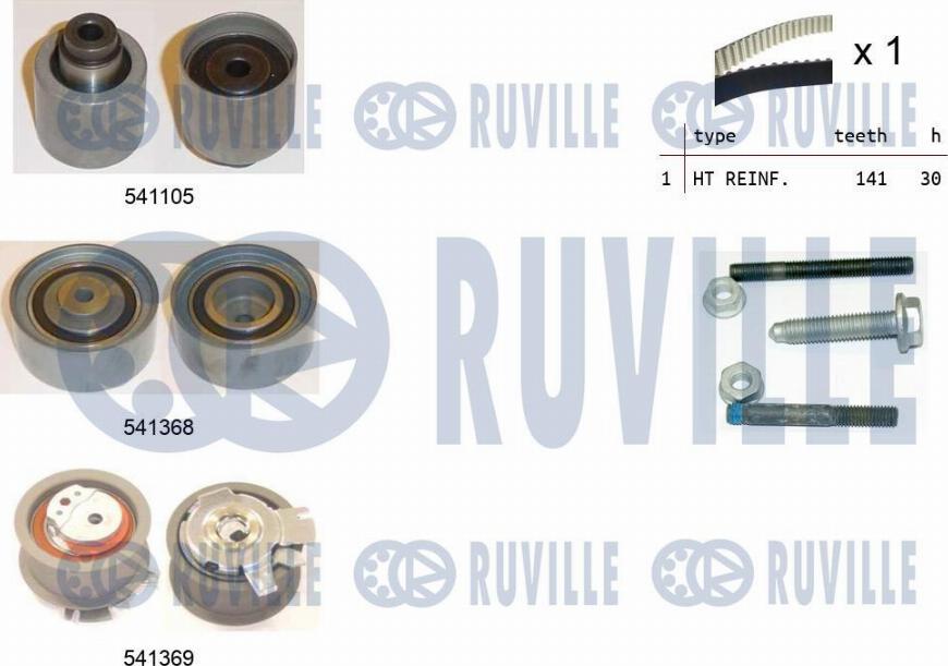 Ruville 550126 - Комплект ремня ГРМ autodnr.net