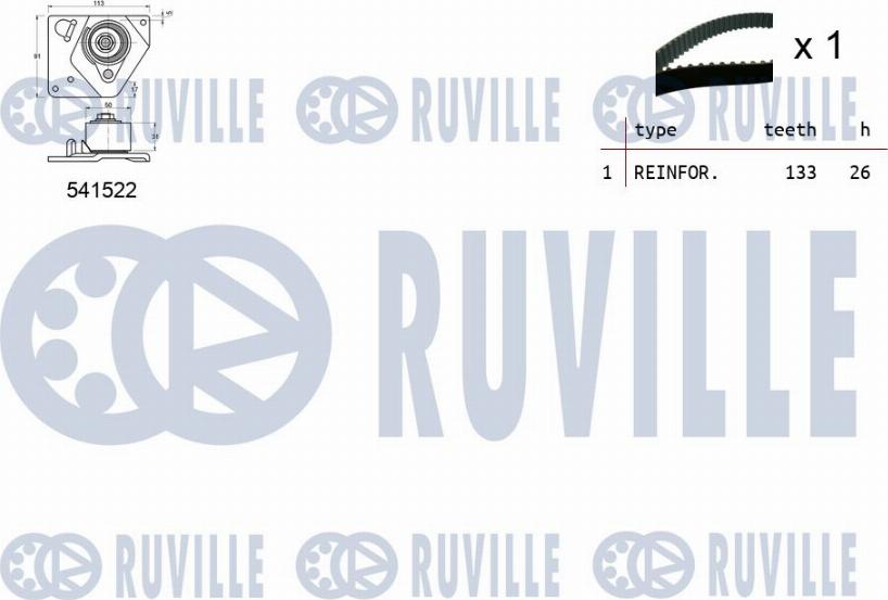 Ruville 550128 - Комплект ремня ГРМ avtokuzovplus.com.ua