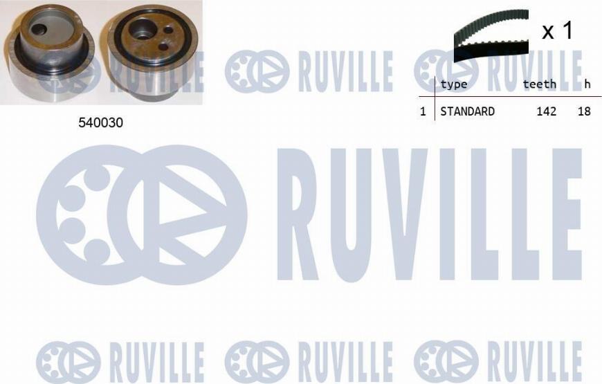 Ruville 550139 - Комплект ременя ГРМ autocars.com.ua