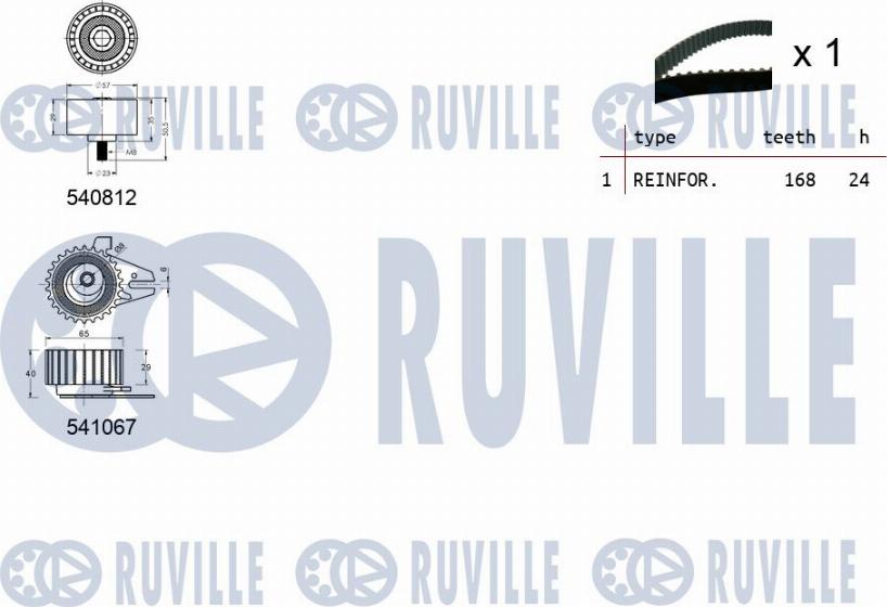 Ruville 550144 - Комплект ременя ГРМ autocars.com.ua