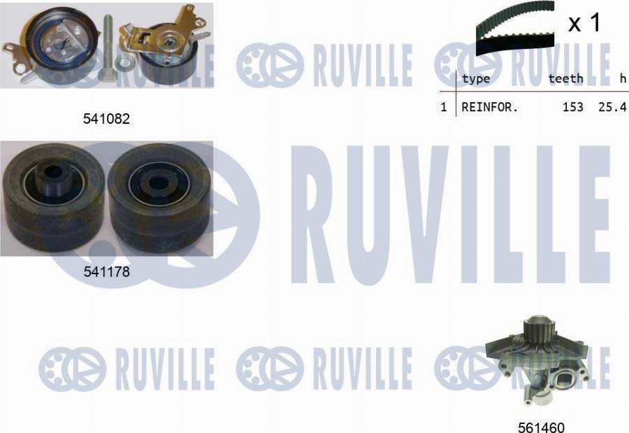 Ruville 5501452 - Водяной насос + комплект зубчатого ремня autodnr.net