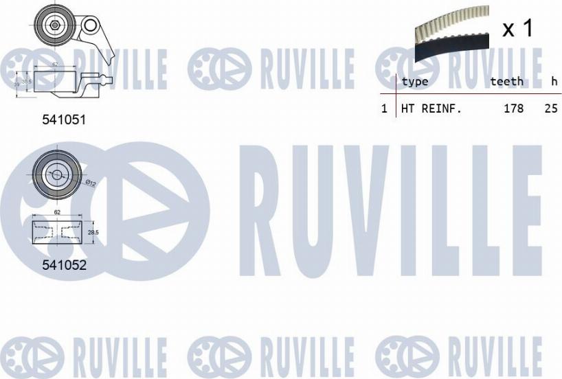 Ruville 550156 - Комплект ременя ГРМ autocars.com.ua