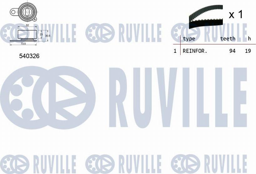 Ruville 550444 - Комплект ремня ГРМ avtokuzovplus.com.ua