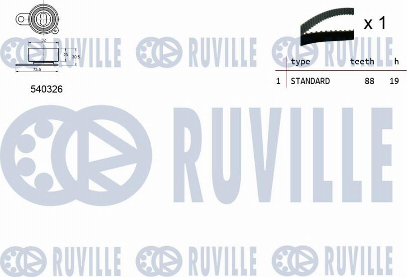 Ruville 550163 - Комплект ремня ГРМ avtokuzovplus.com.ua