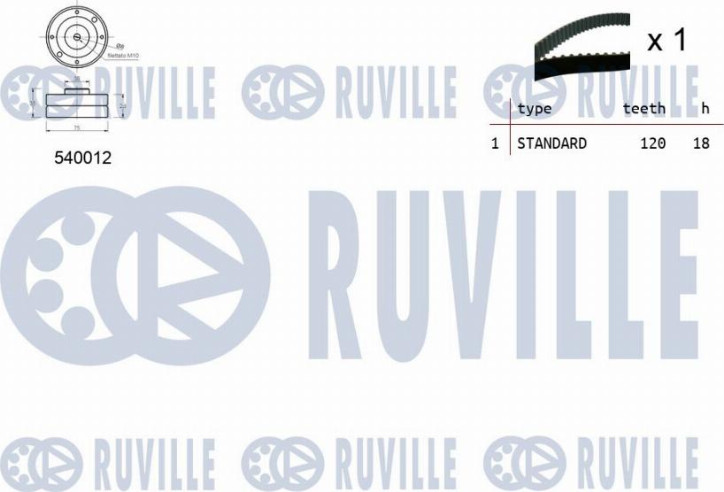 Ruville 550165 - Комплект ремня ГРМ autodnr.net