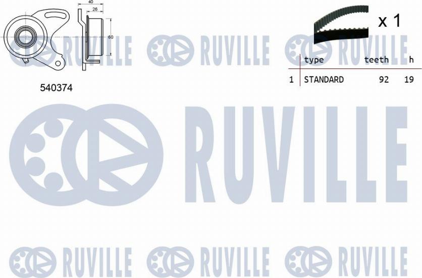 Ruville 550166 - Комплект ременя ГРМ autocars.com.ua