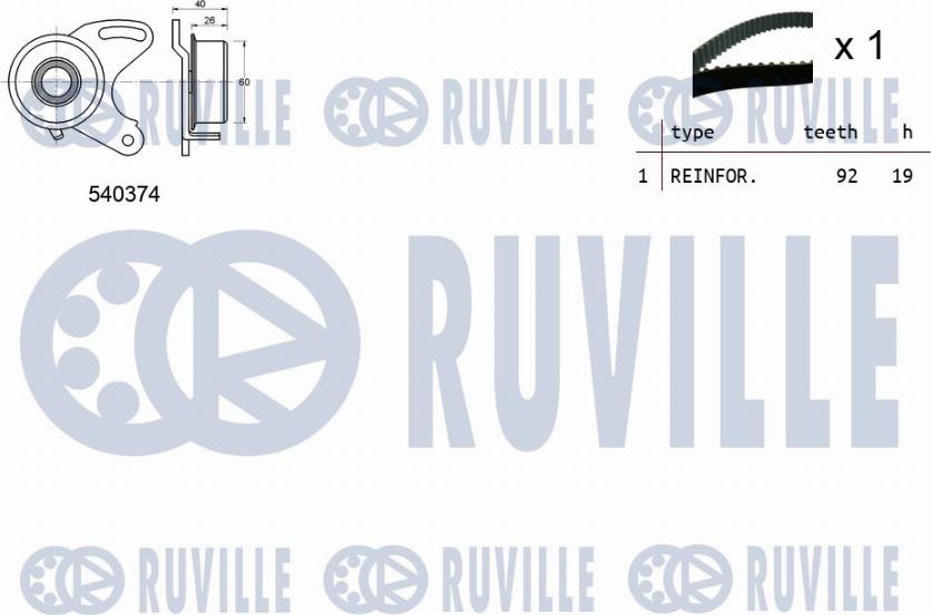 Ruville 550167 - Комплект ременя ГРМ autocars.com.ua